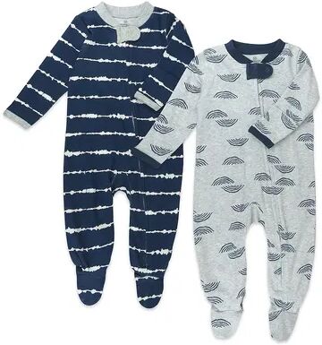 HONEST BABY CLOTHING Baby Boy HONEST BABY CLOTHING Organic 2-Pack Sleep & Plays, Infant Boy's, Size: Newborn, Blue