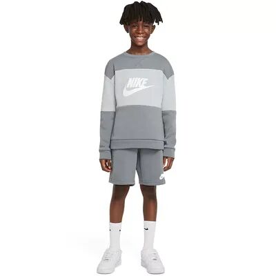 Nike Boys 8-20 Nike French-Terry Fleece Sweatshirt & Shorts Tracksuit, Boy's, Size: Small, Grey