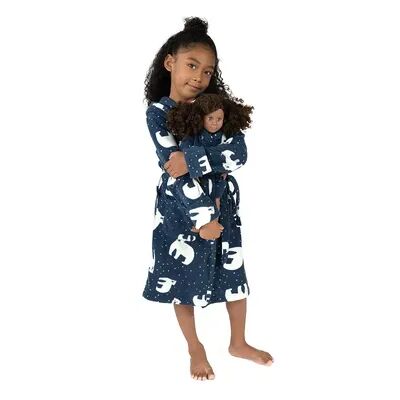 Leveret Girls & Doll Fleece Hooded Robe Polar Bear 3 Year, Girl's, Size: 5T