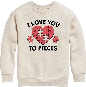 Licensed Character Boys 8-20 Love You To Pieces Puzzle Fleece Sweatshirt, Boy's, Size: XL, Natural