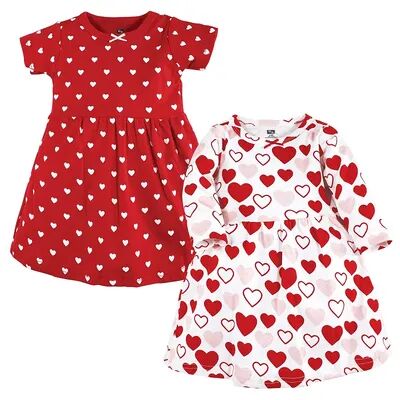 Hudson Baby Infant and Toddler Girl Cotton Dresses, Red Pink Hearts, Toddler Girl's, Size: 4T, Brt Red