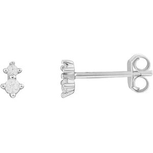 PRIMROSE Sterling Silver Graduated Cubic Zirconia Stud Earrings, Women's, White