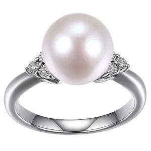 Pearl Maralux Sterling Silver Freshwater Cultured Pearl & Diamond Accent Ring, Women's, Size: 8, White