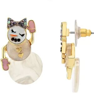 LC Lauren Conrad Women's LC Lauren Conrad Mr. & Mrs. Snowman Drop Earrings, White