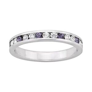 Kohl's Sterling Silver Purple and White Crystal Eternity Ring, Women's, Size: 8