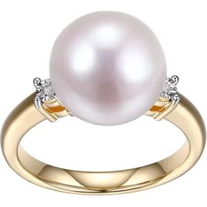 Pearl Maralux 18k Gold Over Sterling Silver Freshwater Cultured Pearl & Diamond Accent Ring, Women's, White