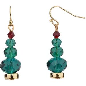 Celebrate Together Holiday Green Faceted Bead Drop Earrings, Women's