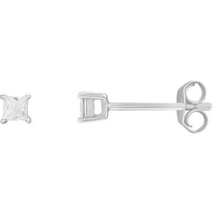 PRIMROSE Sterling Silver Cubic Zirconia Square Stud Earrings, Women's, White