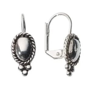 Napier Silver-Tone Oval Beaded Drop Earrings, Women's, Grey