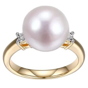 Pearl Maralux 18k Gold Over Sterling Silver Freshwater Cultured Pearl & Diamond Accent Ring, Women's, Size: 7, White