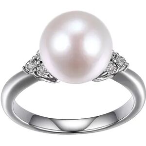 Pearl Maralux Sterling Silver Freshwater Cultured Pearl & Diamond Accent Ring, Women's, Size: 6, White