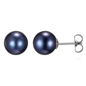 Pearl Maralux Sterling Silver Freshwater Cultured Dyed Black Pearl Stud Earrings, Women's