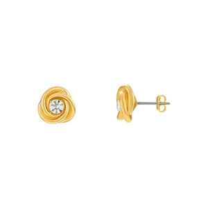 Kohl's 14k Gold-Plated Crystal Love Knot Stud Earrings, Women's, Yellow