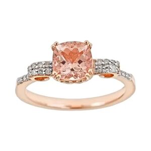 Celebration Gems 14k Rose Gold Over Sterling Silver .11-ct. T.W. Diamond and Morganite Ring, Women's, Size: 9, Pink