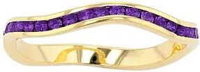 Traditions Jewelry Company 18k Gold Over Silver Birthstone Crystal Wave Ring, Women's, Size: 10, Purple