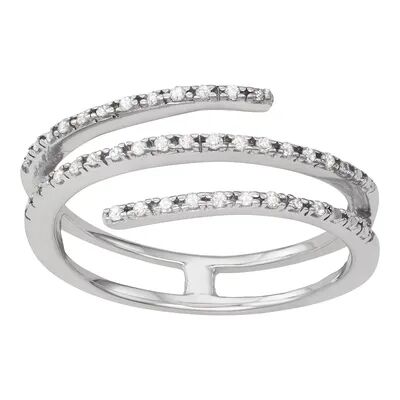 Jewelexcess Sterling Silver 1/10 Carat T.W. Diamond Fashion Ring, Women's, Size: 6, White