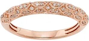 The Regal Collection 1/5 Carat T.W. IGL Certified Diamond 14k Gold Art Deco Wedding Ring, Women's, Size: 6, Pink