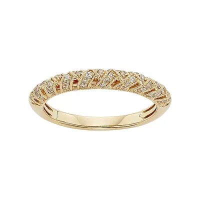 The Regal Collection 1/4 Carat T.W. IGL Certified Diamond 14k Gold Art Deco Wedding Ring, Women's, Size: 6, White