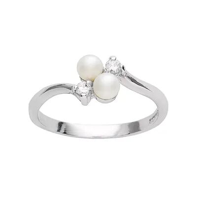 Traditions Jewelry Company Sterling Silver Freshwater Cultured Pearl Bypass Ring, Women's, Size: 5, White