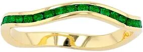 Traditions Jewelry Company 18k Gold Over Silver Birthstone Crystal Wave Ring, Women's, Size: 5, Green