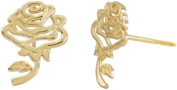 Disney s Beauty & the Beast 14k Gold Belle Rose Stud Earrings, Women's, Yellow