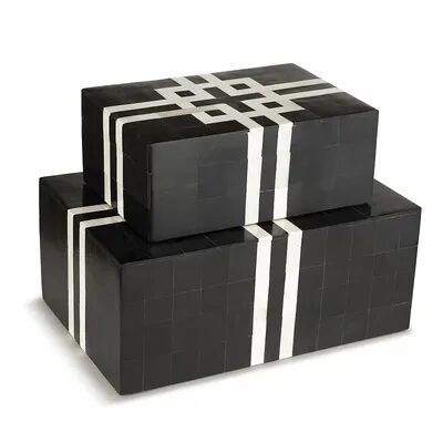 GAURI KOHLI Bindra Decorative Boxes, Set of 2, Grey