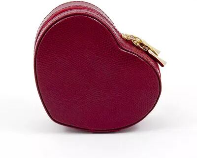 Bey-Berk Leather Heart Jewelry Box, Women's, Red