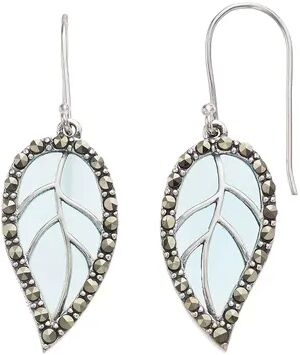 Tori Hill Sterling Silver Blue Glass & Marcasite Leaf Drop Earrings, Women's