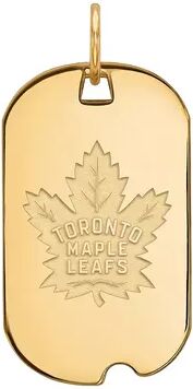 LogoArt Toronto Maple Leafs Sterling Silver Small Logo Dog Tag Pendant, Women's, Size: 18 mm, Yellow