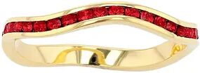 Traditions Jewelry Company 18k Gold Over Silver Birthstone Crystal Wave Ring, Women's, Size: 6, Red