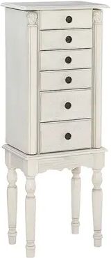 Linon Imogen Jewelry Armoire Floor Decor, White