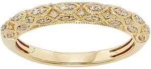 The Regal Collection 1/5 Carat T.W. IGL Certified Diamond 14k Gold Art Deco Wedding Ring, Women's, Size: 7, Yellow