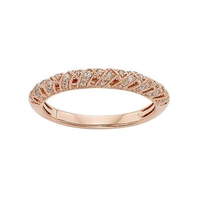The Regal Collection 1/4 Carat T.W. IGL Certified Diamond 14k Gold Art Deco Wedding Ring, Women's, Size: 6.50, White