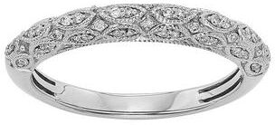 The Regal Collection 1/5 Carat T.W. IGL Certified Diamond 14k Gold Art Deco Wedding Ring, Women's, Size: 7, White