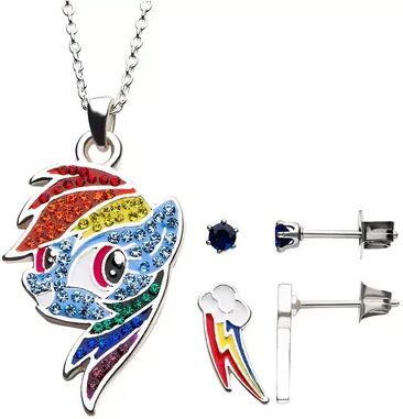 Kohl's My Little Pony Rainbow Dash Cubic Zirconia Pendant & Stud Earring Set, Women's, Size: ASSORTED, Multicolor