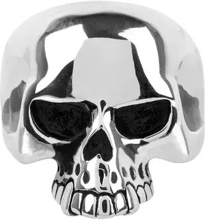 Kohl's Men's Black Oxidized Skull Ring, Size: 11, Silver