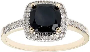 Unbranded Onyx 10K Gold & 1/5 Carat T.W. Diamond Frame Ring, Women's, Size: 8, Black