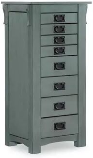 Linon Ziva Jewelry Armoire Floor Decor, Blue