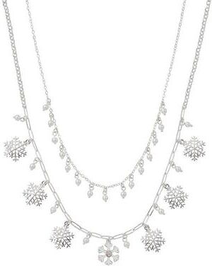 Celebrate Together Silver Tone Christmas Snowflake Nickel Free Necklace, Women's