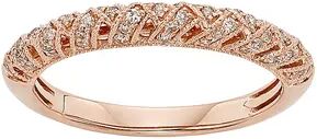 The Regal Collection 1/4 Carat T.W. IGL Certified Diamond 14k Gold Art Deco Wedding Ring, Women's, Size: 8, White