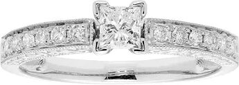 The Regal Collection 14k Gold IGL Certified Princess Cut 1/2 Carat T.W. Diamond Engagement Ring, Women's, Size: 7, White