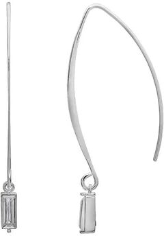 LC Lauren Conrad Baguette Nickel Free Threader Earrings, Women's, Silver