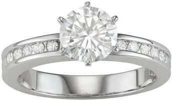 Kohl's 14K White Gold 1 3/4 Carat T.W. Lab-Created Moissanite Engagement Ring with Channel Sides, Women's, Size: 6