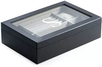 Unbranded Charlotte Monogrammed Black Wood Jewelry Box, Women's