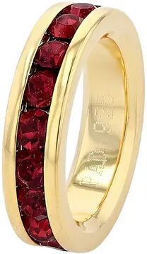 Traditions Jewelry Company 18k Gold Over Silver Birthstone Crystal Eternity Charm, Women's, Red