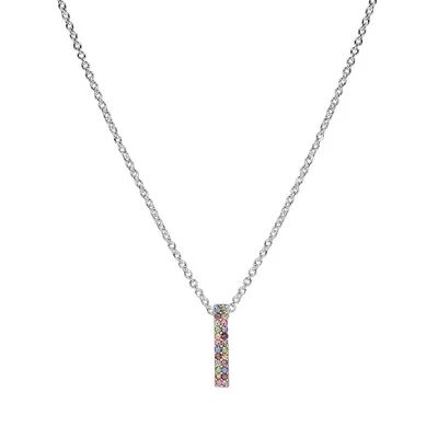 LC Lauren Conrad Rainbow Pave Stick Nickel Free Pendant Necklace, Women's, Multicolor