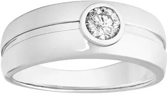 Unbranded Men's Sterling Silver Lab-Created Moissanite Solitaire Ring, Size: 11, White