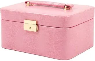 Bey-Berk Lizard Leather Jewelry Box, Valet and Travel Case Set, Women's, Pink