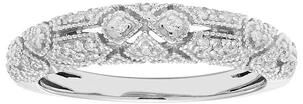 The Regal Collection 14k Gold 1/6 Carat T.W. IGL Certified Diamond Art Deco Wedding Ring, Women's, Size: 7, White