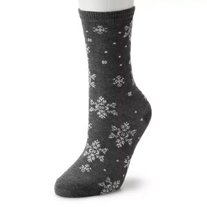 Unbranded Women's Holiday Crew Socks, Size: 9-11, Grey